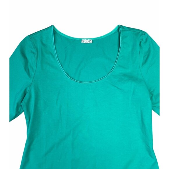 Free People Intimately High Noon Bodysuit Green Short Sleeve Cotton Blend Size L - Picture 11 of 13